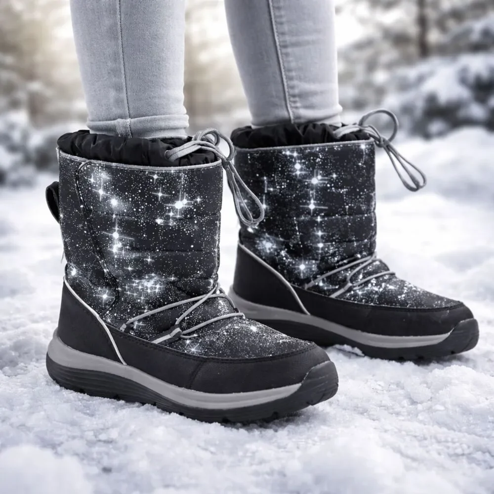 Lands' End Kids Galaxy Space Insulated Waterproof Snow Youth 6 / Women's 7.5-8